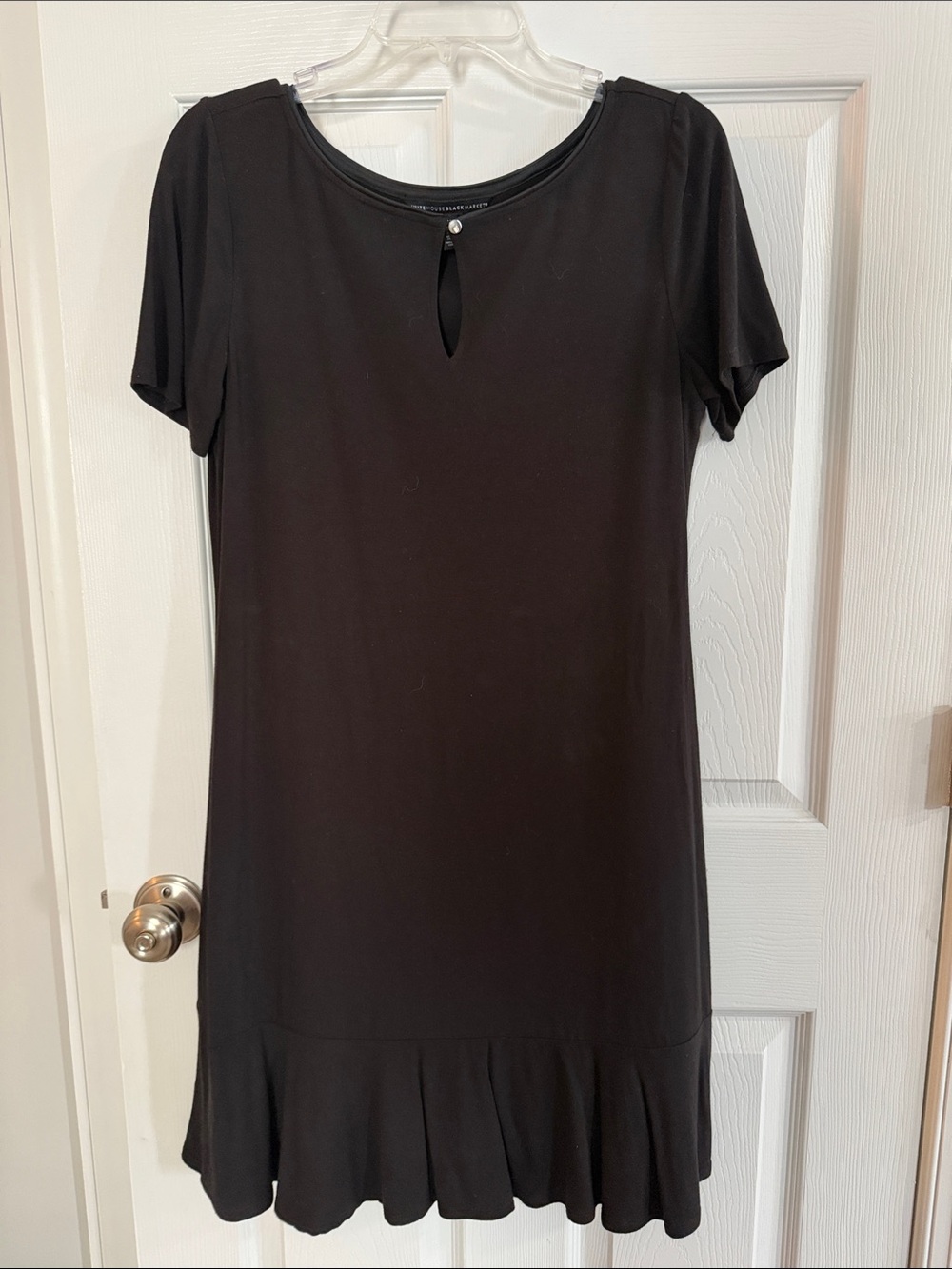 White House Black Market Black Mini Dress with Ruffle Hem